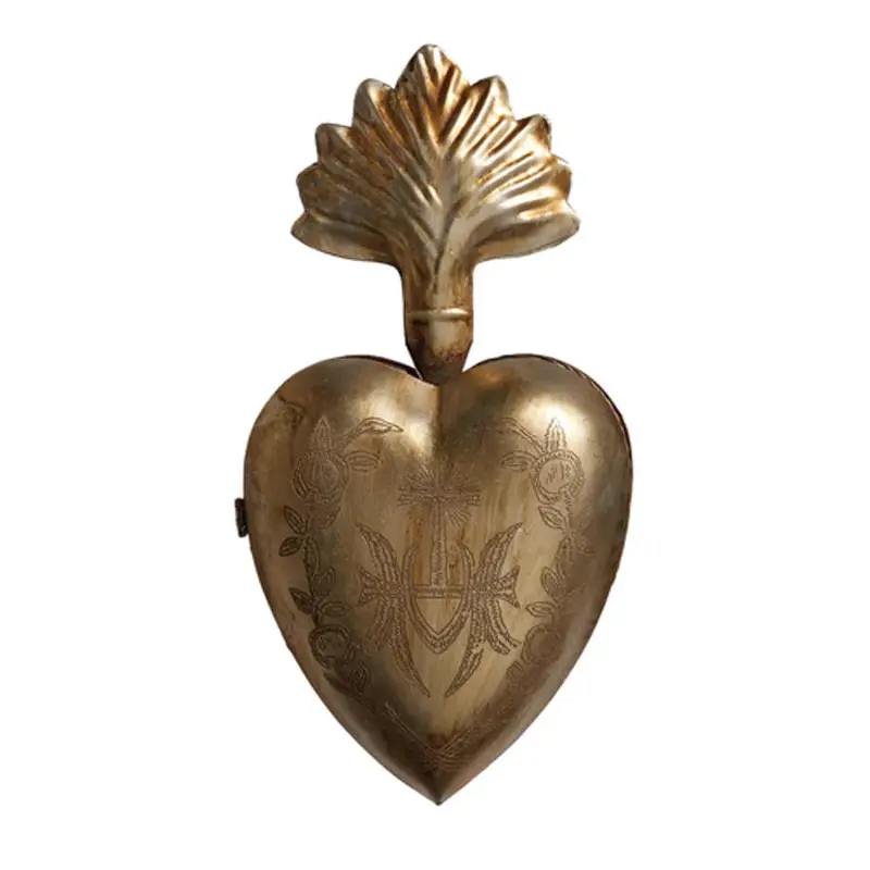 RAZ, Peweter Sacred Heart Ornament, 10.25"