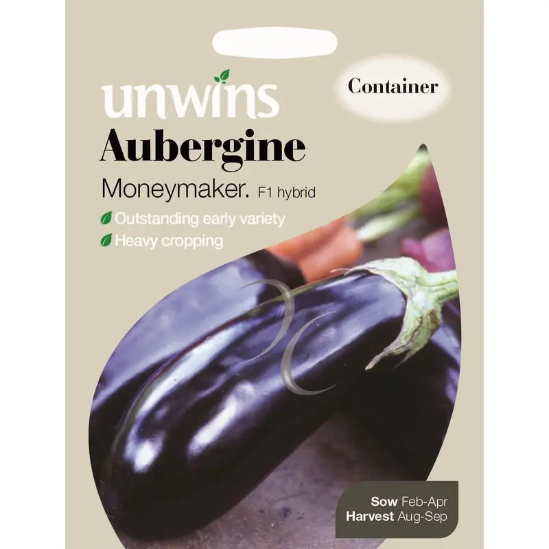 Unwins Aubergine Moneymaker F1 20 Seeds