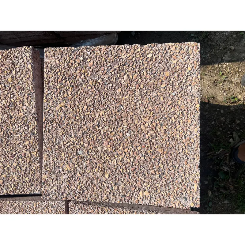 16" Square Exposed Aggregate- Red