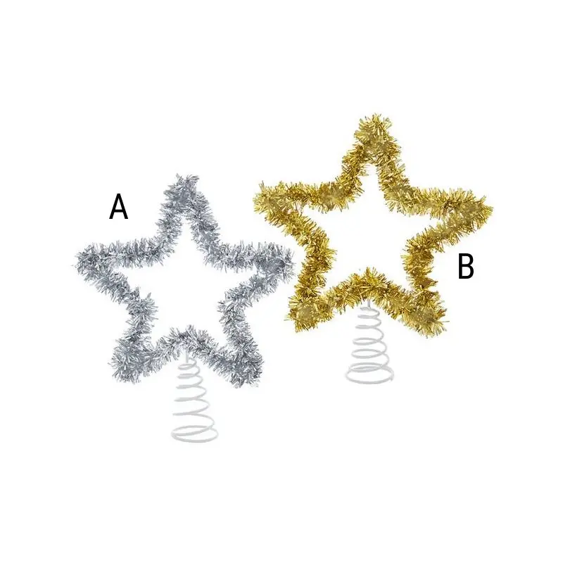 8" Silver or Gold Tinsel Treetop, Assorted and Sold Separately