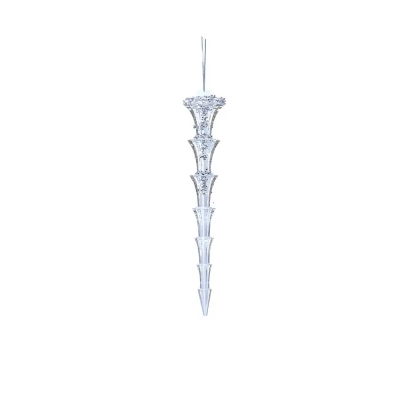 Acrylic Clear Icicle w/Glitter