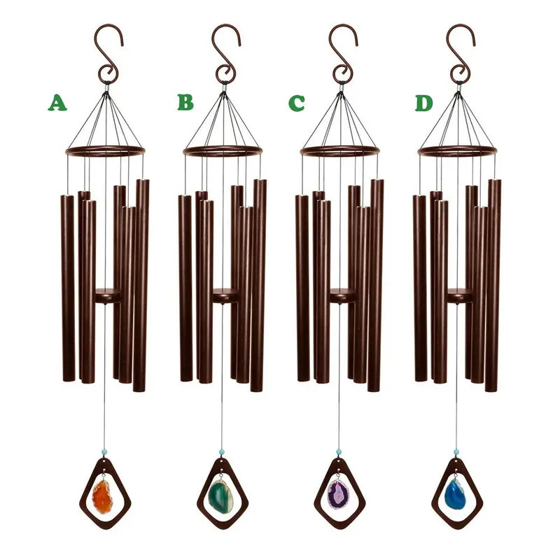 Alpine, Wind Chime, Bronze w/ Agate Stone, Sold Individually, 41"