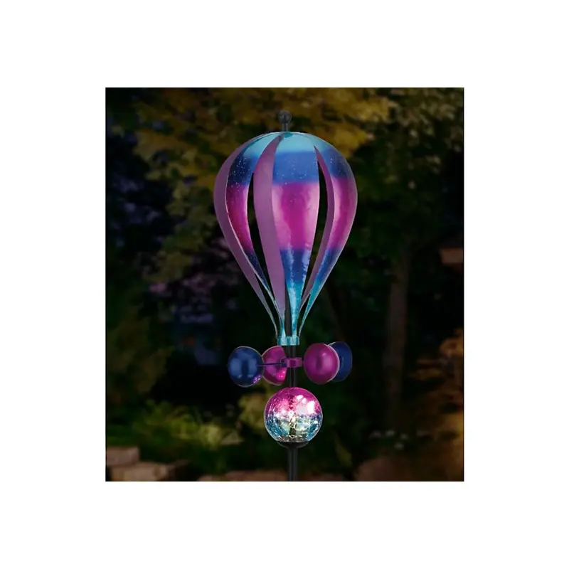 Balloon Solar Wind Spinner Stake - Purple
