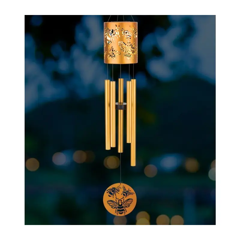 Garden Solar Chime 35" - Bee