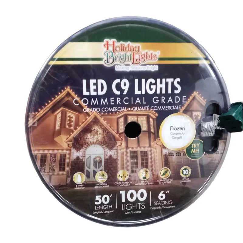 Holiday Bright Lights, 100 LED Lights, 50' Roll, Blue & Pure White, C9