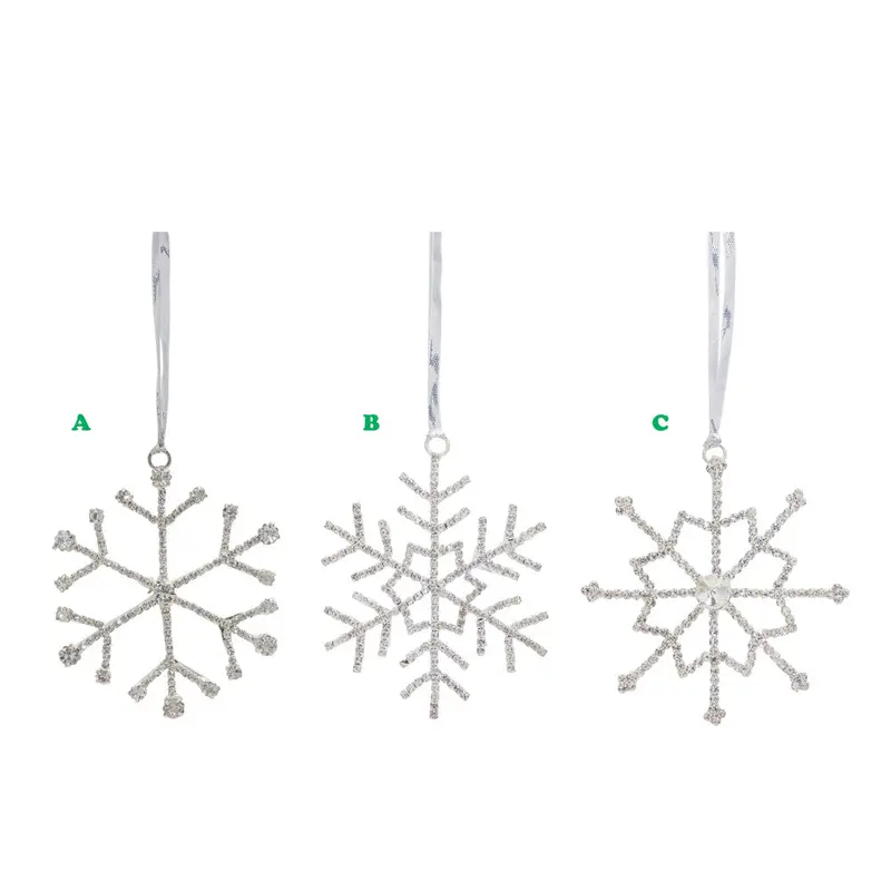 INVENTORY ISSUE Melrose International, Glass Jewel Snowflake, 3.5", Assorted & Sold Separately