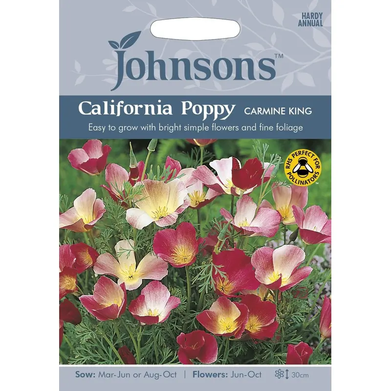 Johnsons California Poppy Carmine King 300 Seeds