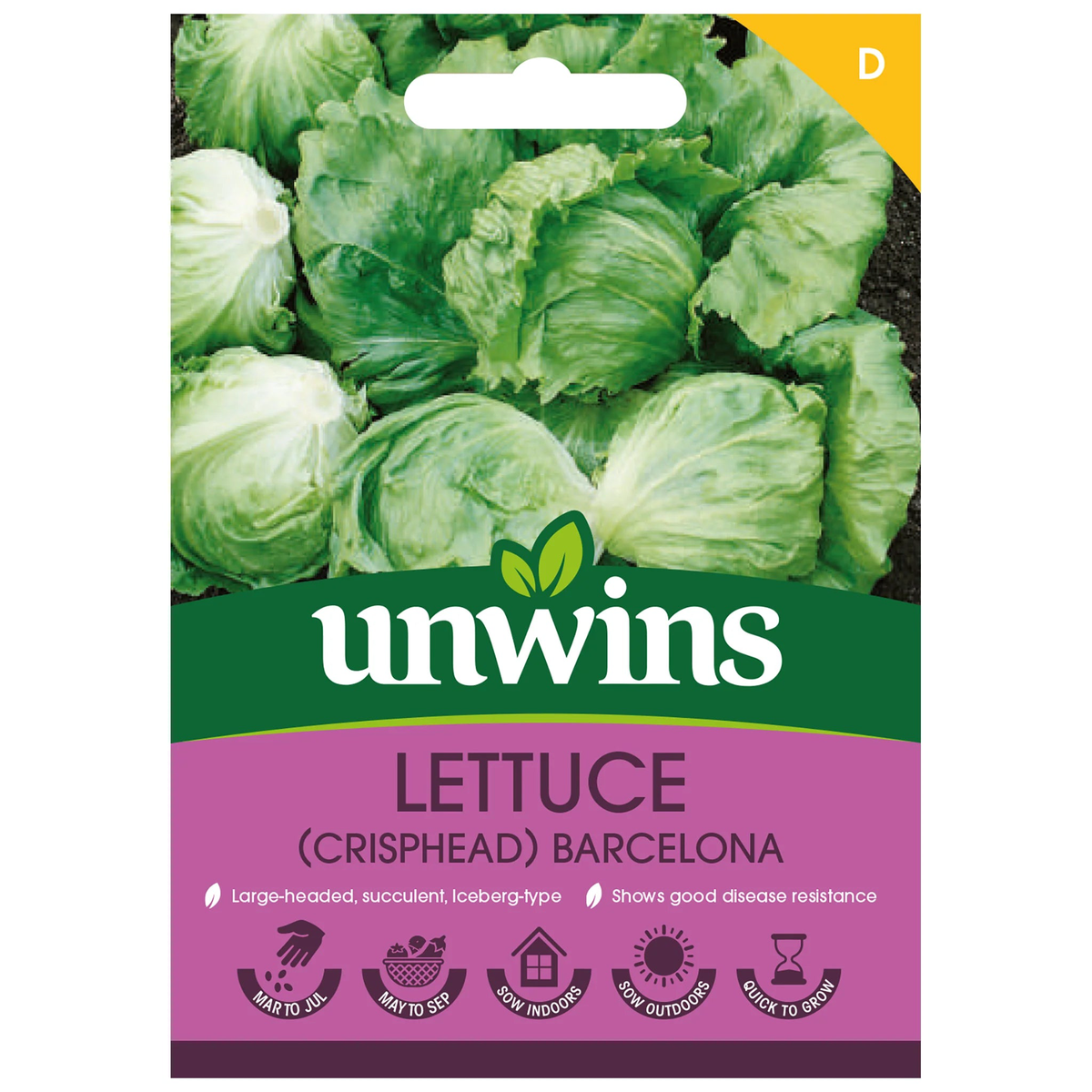 Unwins Crisphead Lettuce Barcelona 250 Seeds  Large Iceberg
