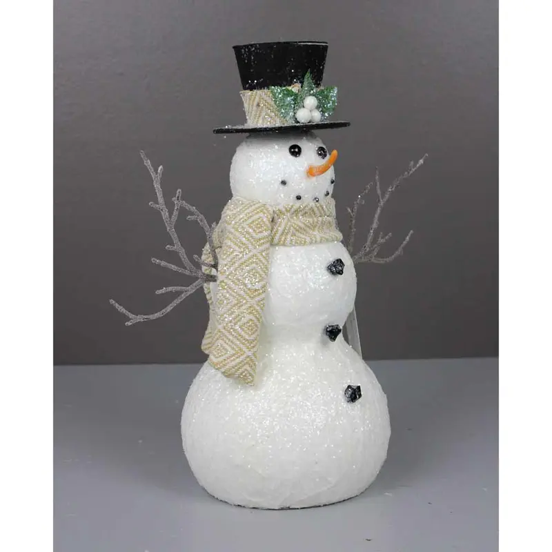 Direct Export, Snowman W/ White Hat Tabletop Dcor, 13.25"