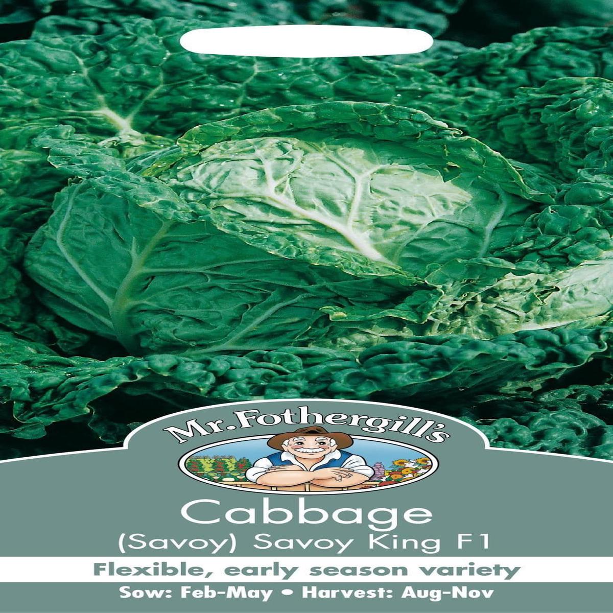 Mr Fothergills Savoy Cabbage King F1 50 Seeds