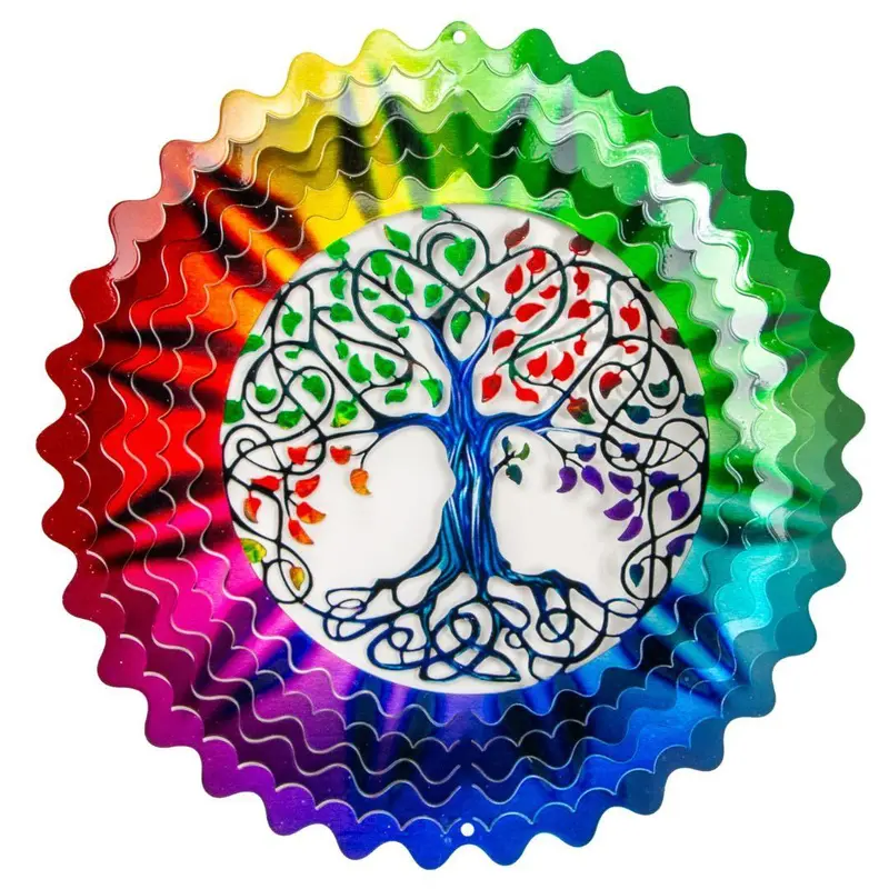 Multicolor Tree Of Life Large 12" Wind Spinner