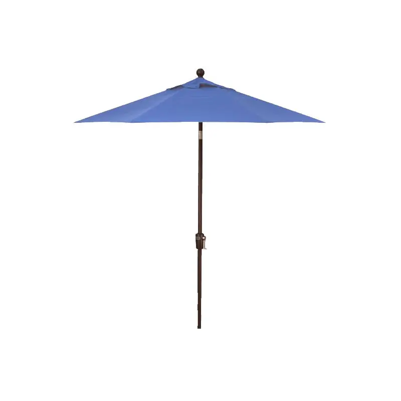 Push Button Tilt 7.5 ' Market Umbrella, Bronze Finish, Blue Sky Fabric