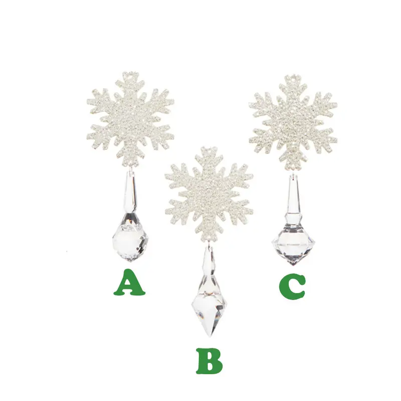 Raz Imports, 5.75'' Snowflake Crystal Drop Ornament, Assorted and Sold Separately
