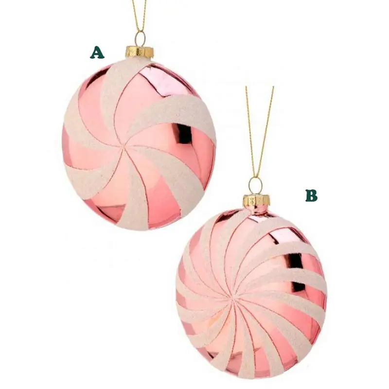 Regency, Peppermint Pink Glass Ornament, 4", Assorted & Sold Separately