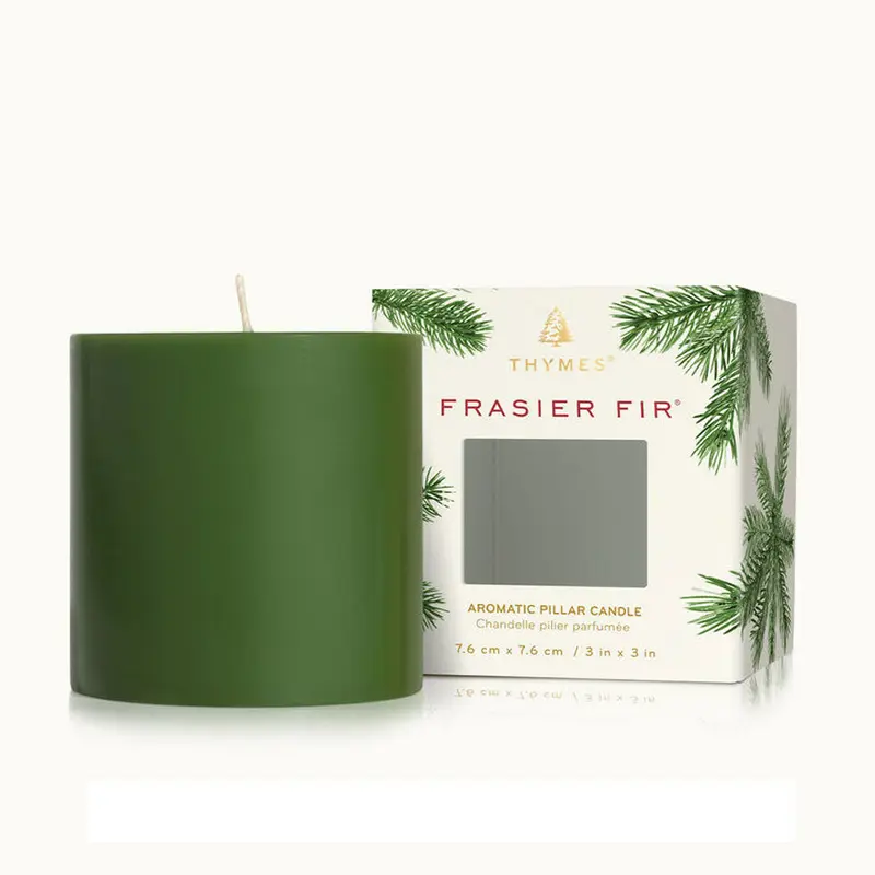 Thymes, Frasier Fir Pillar Candle, 3 in x 3 in