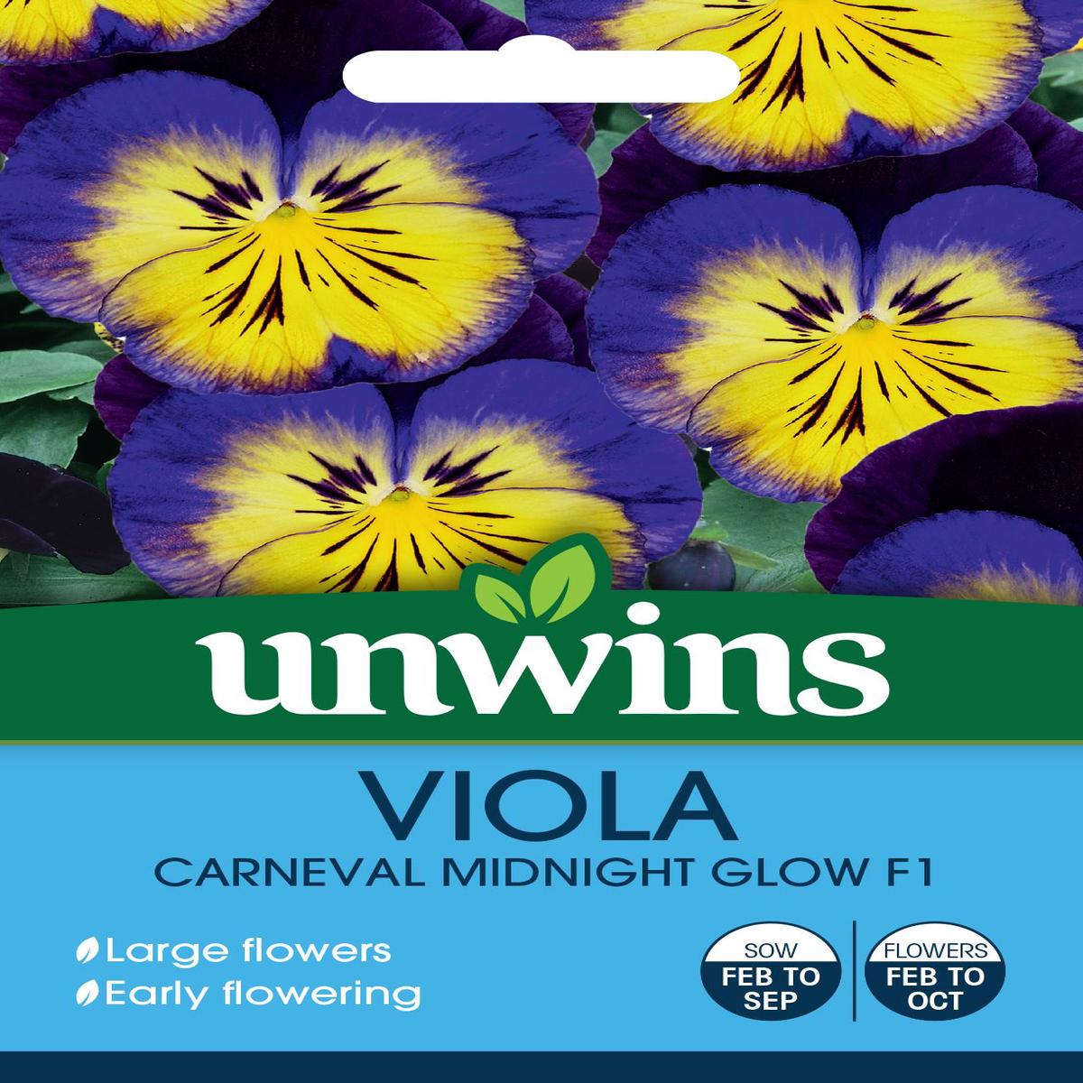 Unwins Viola Carneval Midnight Glow F1 - 25 Seeds