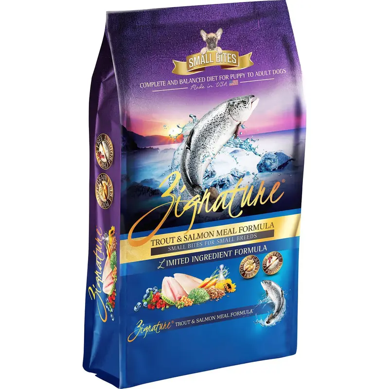 Zignature Small Bites Trout & Salmon Formula Dog Food, 4 LB