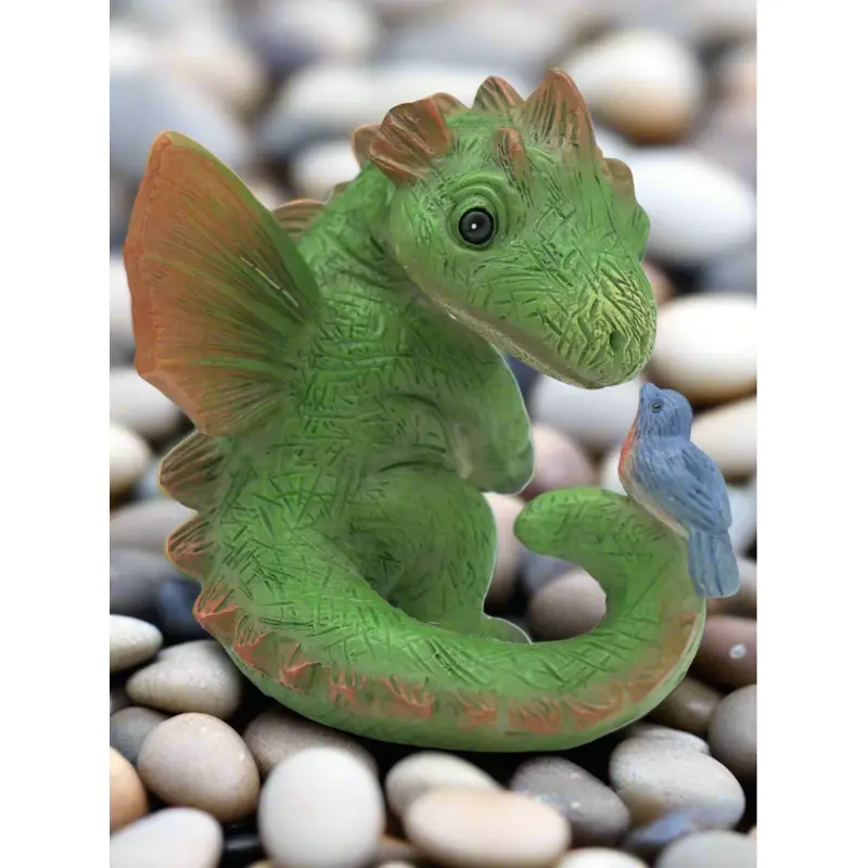 Dragon With Bird Quiet Conversation