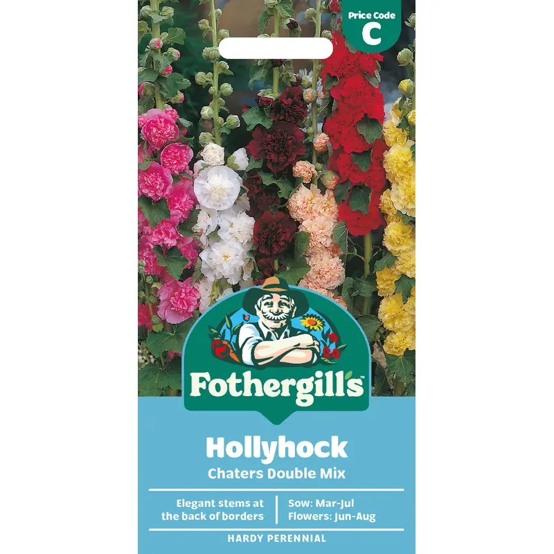 Fothergills Hollyhock Chaters Double Mix Seeds