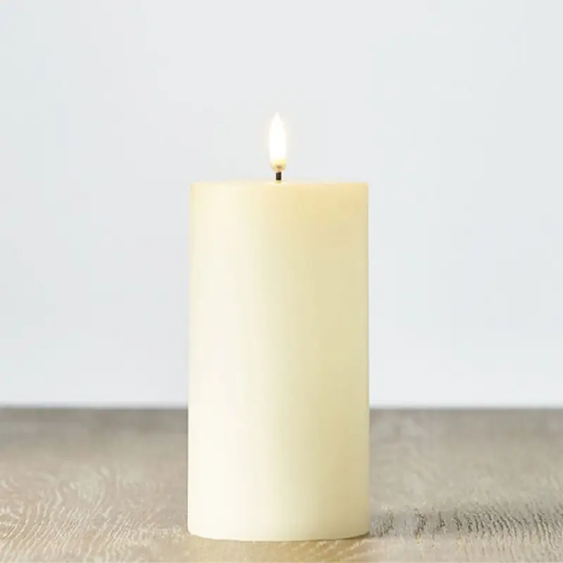Raz, Uyuni Candle, Ivory Pillar Candle, 3"X7"