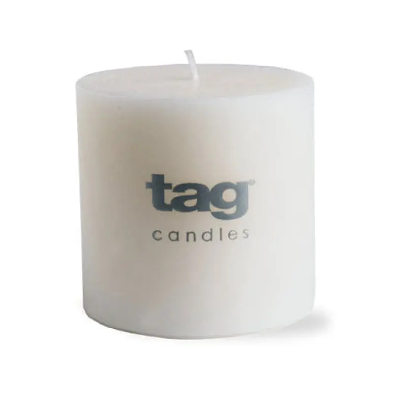 Tag Candles, Chapel Pillar Candle 3X3, White