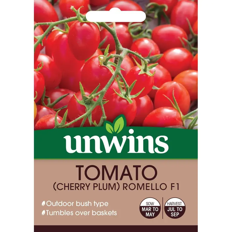 Unwins Tomato Cherry Plum Romello F1 Hybrid 6 Seeds