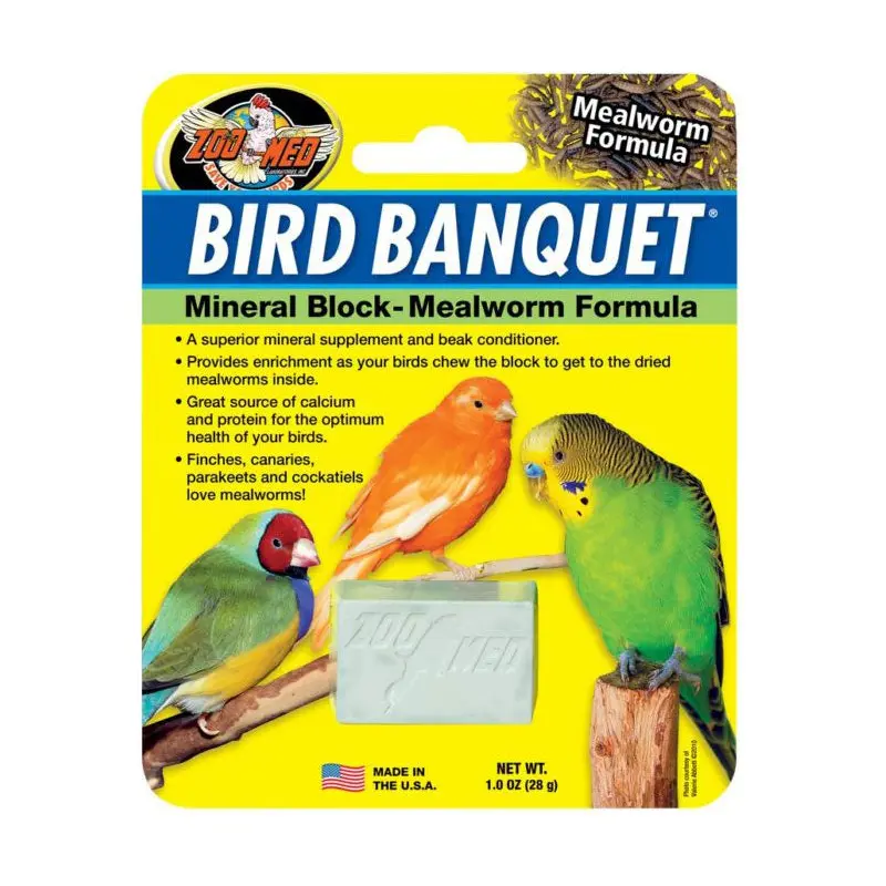 Zoo Med Bird Banquet Block Mineral Supplement, Mealworm Formula