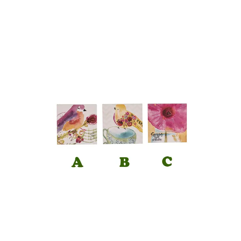 Bird Floral Block Dcor