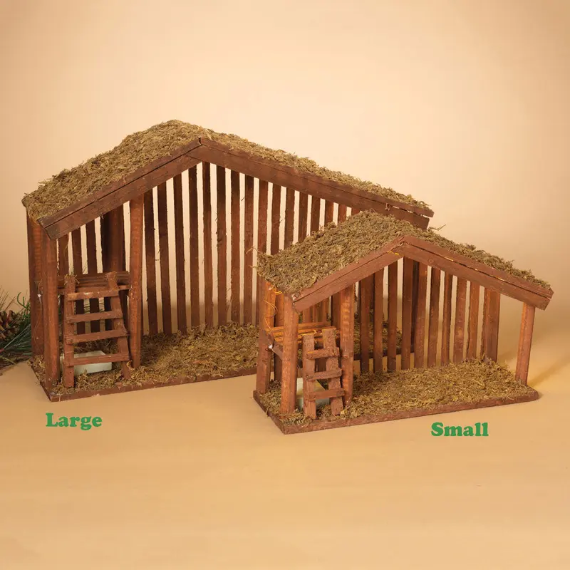 Gerson Nativity Stable w/ Moss, Battery Operated, Large Only, Sold Individually