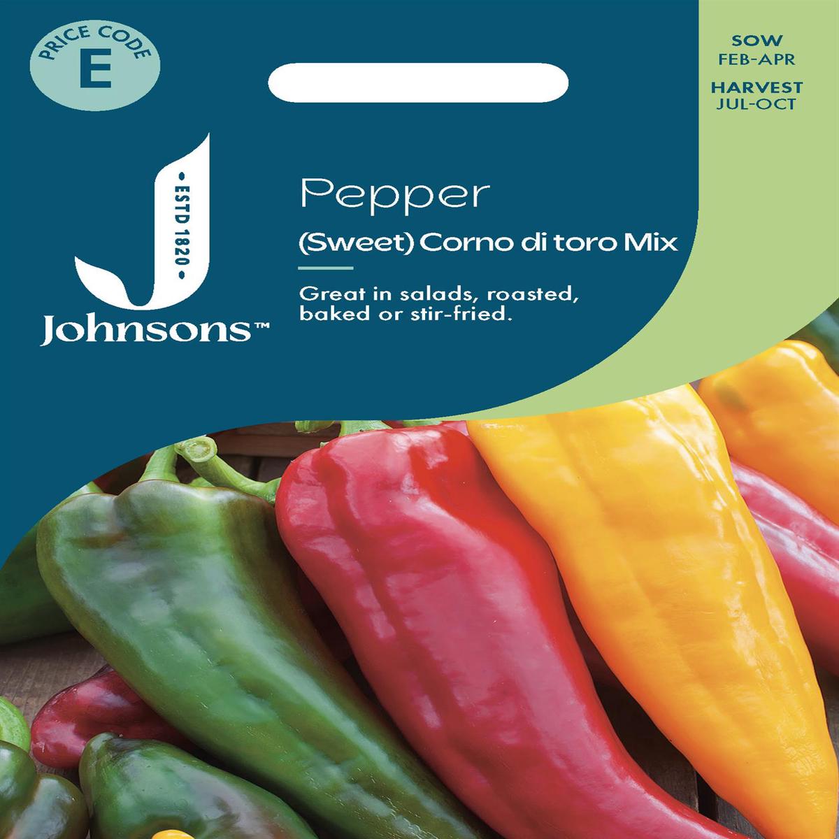 Johnsons - Pepper (sweet) Corno Di Toro Mix - 30 Seeds