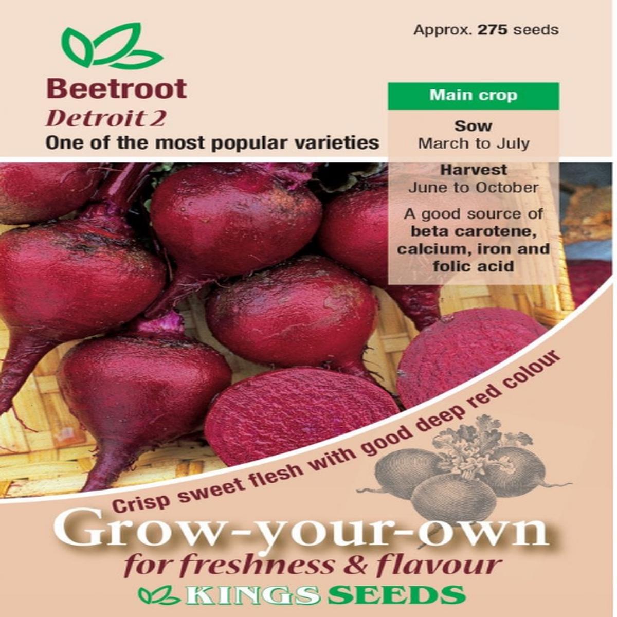 Kings Seeds Beetroot Detroit 2 - 275 Seeds