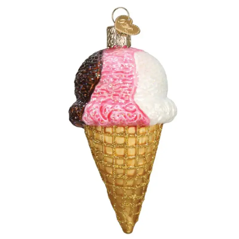 Old World Christmas, Neapolitan Ice Cream Cone Ornament