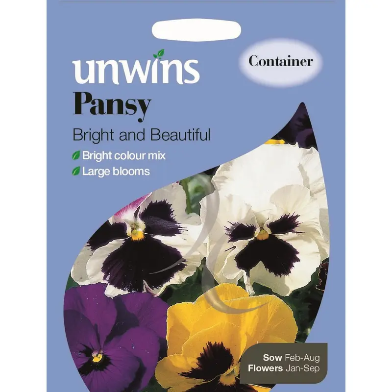 Unwins Pansy Bright and Beautiful 45 Seeds