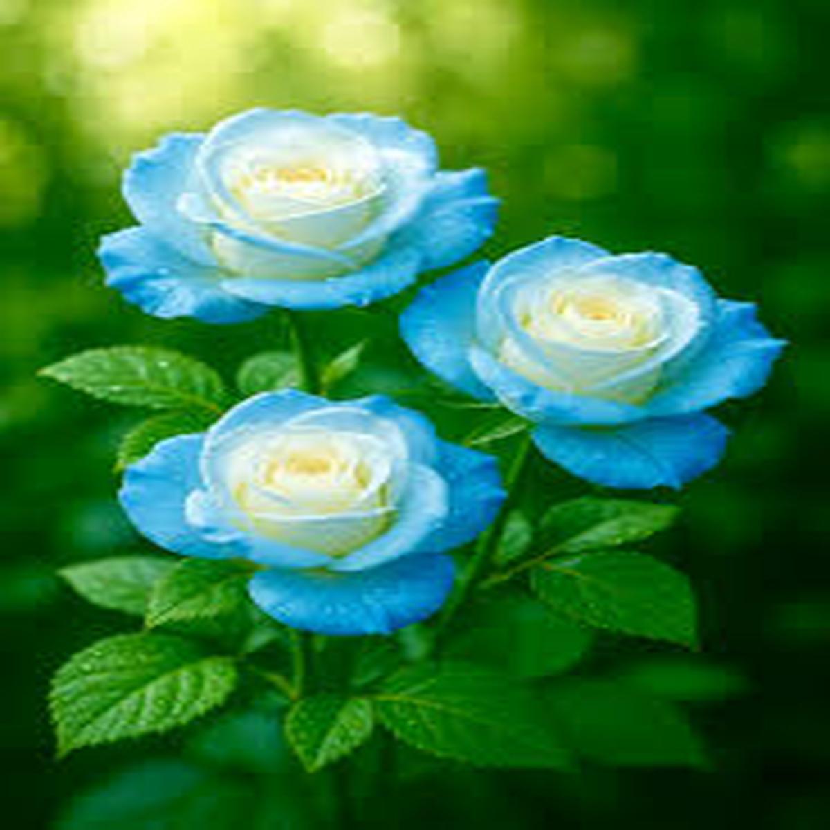 Yellow and Sky Blue Rose Flower Seeds for Planting Heirloom, Non-GMO, High Germination Organic Garden Seeds for Home Garden